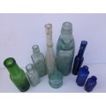 Crystal Springs Codd bottle and other antique bottles