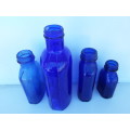 Vintage Cobalt blue milk of magnesia bottles