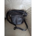 Brown genuine leather handbag