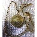 1961 UNION COIN on a NEW 18 carat gold plated chain. Brand new chain. Hand crafted. Money back guar.