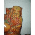 Antique ,Man with money bag.Hand carved Coral  170 x 110  x 80 mm Chinese