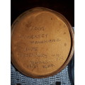Trinket Bowl Lid only with Embroidered lid - 1939 message inside lid