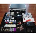 Low Shipping! PROFESSIONAL TATTOO KIT COMPLETE WITH 2x GUNS, NEEDLES, INK & LOADS OF EXTRA'S
