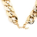 New Woman Girl Fashionable Elegant Stunning Necklace Chain Jewelry Gold Plated Alloy Chunky Curb