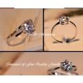 925 sterling silver engagement Ring 6 Claws 5mm AAA Swiss Arrows CZ Diamond
