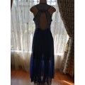 Blue Evening Dress With Sequence