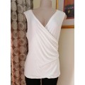 Cream Top With Ruched Front