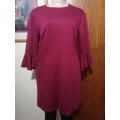 Maroon Dress With Bell Sleeve