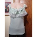 Mint Green Top With Lace Detail