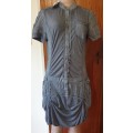 Grey Distressed Style Casual Dress