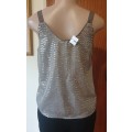 Taupe Sequin V-neck Camisole