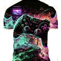 Crew Neck Game Console Print Men`s T-shirt