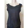 Black With Gold Dots Sleeveless Top