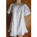 Wednesday Girl Women Printed Mini Dress, Lavender/White