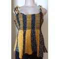 Yellow and Black Print Straps Top