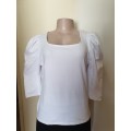 White Puffed Sleeve T-Shirt