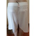 White Textured Bermuda Shorts