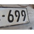 OLD CAPE TOWN METAL NUMBER PLATE