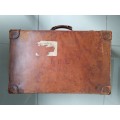 Antique British made leather suitcase