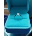 BRAND NEW CERTIFIED 1CT Oval Solitaire Moissanite set in 18KT WHITE GOLD RING SETTING