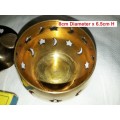 Vintage Hand crafted Set Candle Holders Heart Design Brass Religious Diya and Moon Stars for Home De