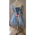 Blue Fairy Dress Prom Matric Evening Party Dress Homecoming Dress, floral Fancy Party
