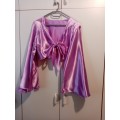 Lilac satin cropped top 34-36
