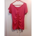 Pink printed top with ruched back 34-36