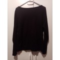 Black long sleeve top with print XS