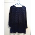 Blue knit top with lace detail 34