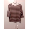 Grey and brown striped top L