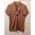 Tan frilled top 34-36