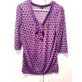 Lilac polka dot top with neck tie S