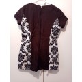 One of a kind black and white top with damask print 34-36