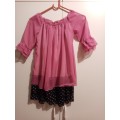 Pink and black polka-dot top 34-36