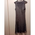 Grey crinkle chiffon dress with underdress from Subzero 6 as new