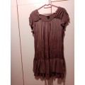 Truworths mauve crinkle dress/long top with tiers 40