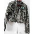 Stunning camo cropped identify jacket size 40 small make