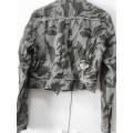 Stunning camo cropped identify jacket size 40 small make