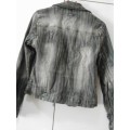 Stunning grey stripped denim jacket size L