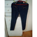 Blue denim straight cut jeans size 14
