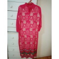 Bright pink embroidered Indian dress