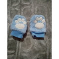 Blue baby gloves
