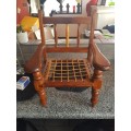 Mini yellow wood riempies chair excellent condition