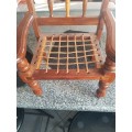Mini yellow wood riempies chair excellent condition