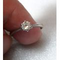 Solid Sterling Silver Solitaire Ring