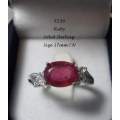 RUBY set in SOLID STERLING with CUBIC ZIRCONIA Detail