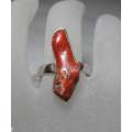 GENUINE RED CORAL SET IN SOLID STERLING