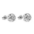 Sterling silver clear cz glitterball stud earrings
