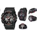 CASIO G-SHOCK GA100-1A4 BLACK AND RED MENS WATCH